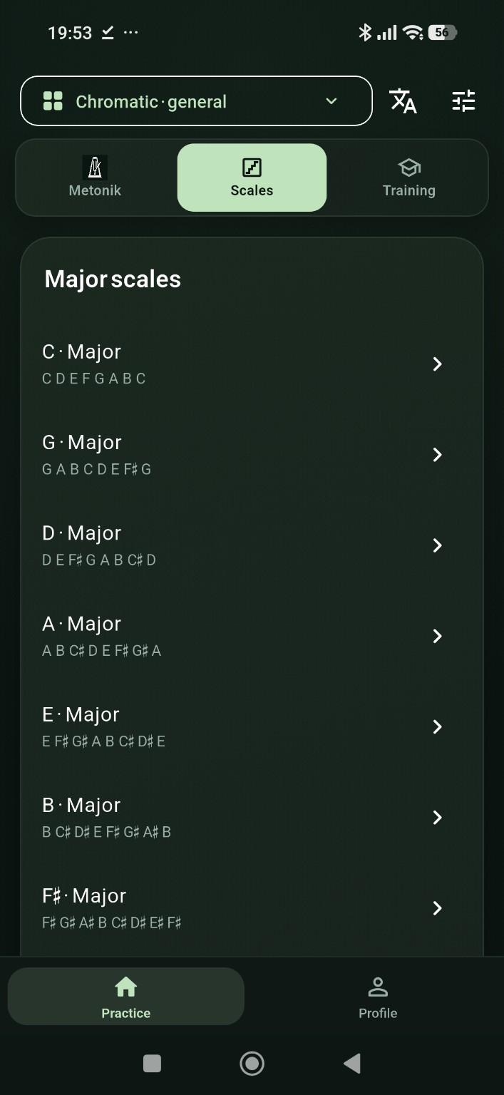 Captura de Metonik · Escalas